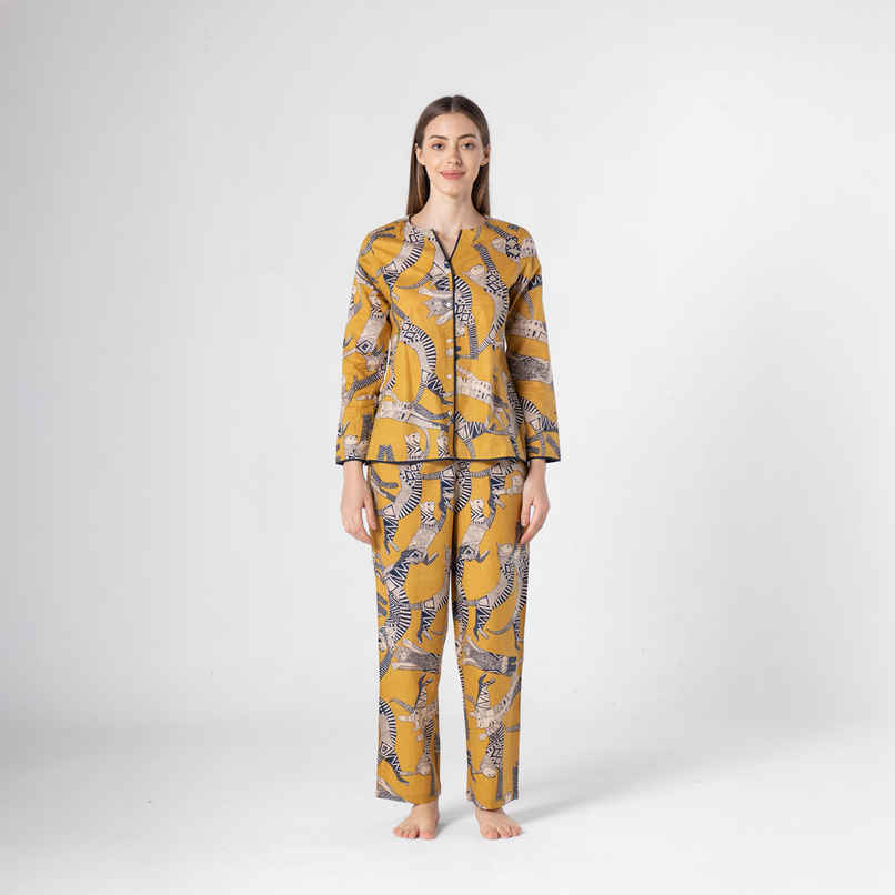 Sanskrutihomes Women Multicolor Printed Pure Cotton Night Suit SE-NSP-674 | XL