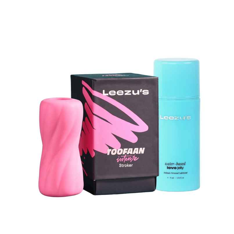 Leezu's Toofaan Intense Stroker Personal Massager with Water Based Lubricating Gel
