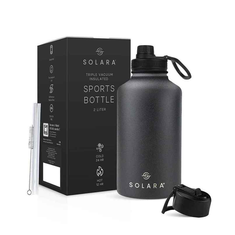 Solara Plastic Insulated Water Bottle For | Black Knight | 2 L Solara Plastic Insulated Water Bottle For | Black Knight | 2 L