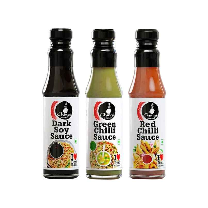 Ching's Secret Dark Soy Sauce | Green Chilli Sauce | Red Chilli Sauce Combo Ching's Secret Dark Soy Sauce | Green Chilli Sauce | Red Chilli Sauce Combo