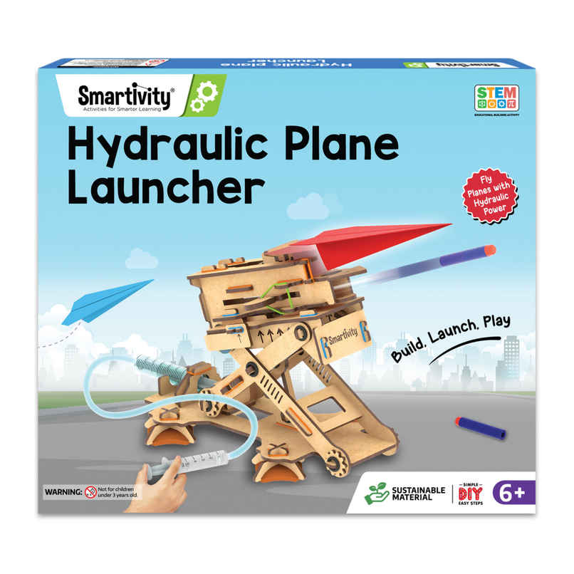 Smartivity 2in1 Hydraulic Aeroplane & Dart Launcher Toy for Kids 6-12 Years,Gifts for Boys & Girls