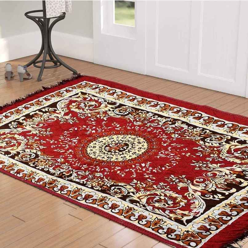 Kuber Industries 4x2 Feet Superfine Velvet Carpet | Rug for Living Room | Bedroom | Maroon