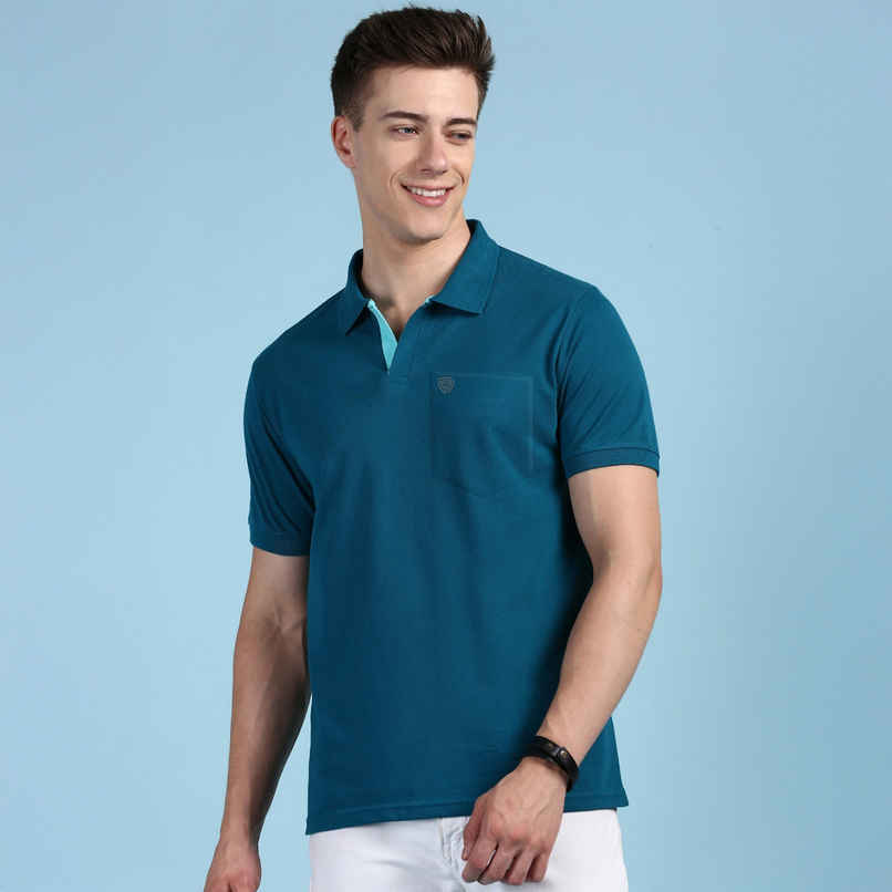 Lux Cozi Men's Solid Cotton Polo T-shirt with Pocket | Emerald - S Lux Cozi Men's Solid Cotton Polo T-shirt with Pocket | Emerald - S
