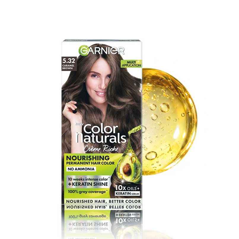 Garnier Color Naturals Caramel Brown Hair Color | Shade 5.32 | Permanent, Ammonia Free, Keratin