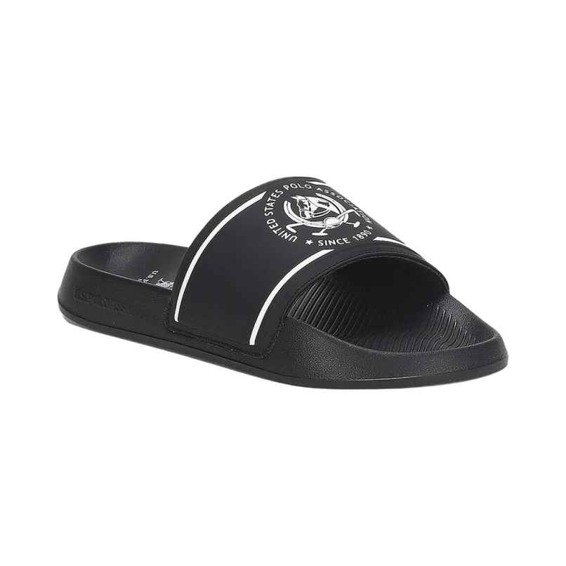 U.S. Polo Assn. Men's Men Brand Print Zane 5.0 Slides Black | UK 10