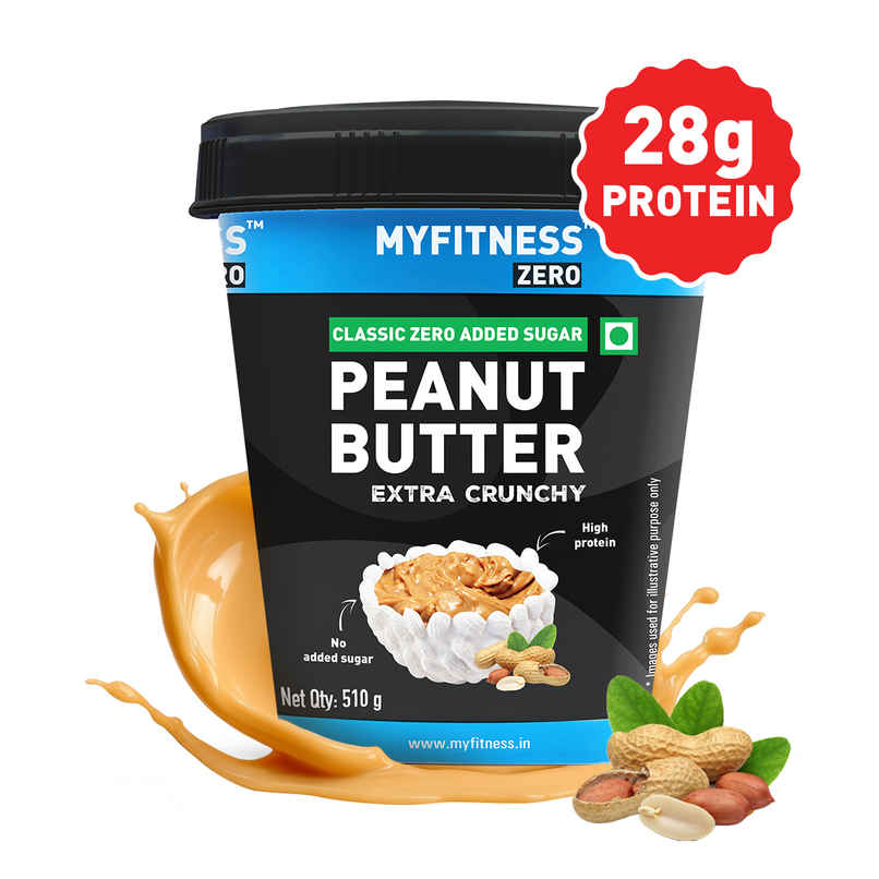 MyFitness 28g High Protein Unsweetened Peanut Butter Crunchy | Zero Added Sugar & No Oil Separation MyFitness 28g High Protein Unsweetened Peanut Butter Crunchy | Zero Added Sugar & No Oil Separation
