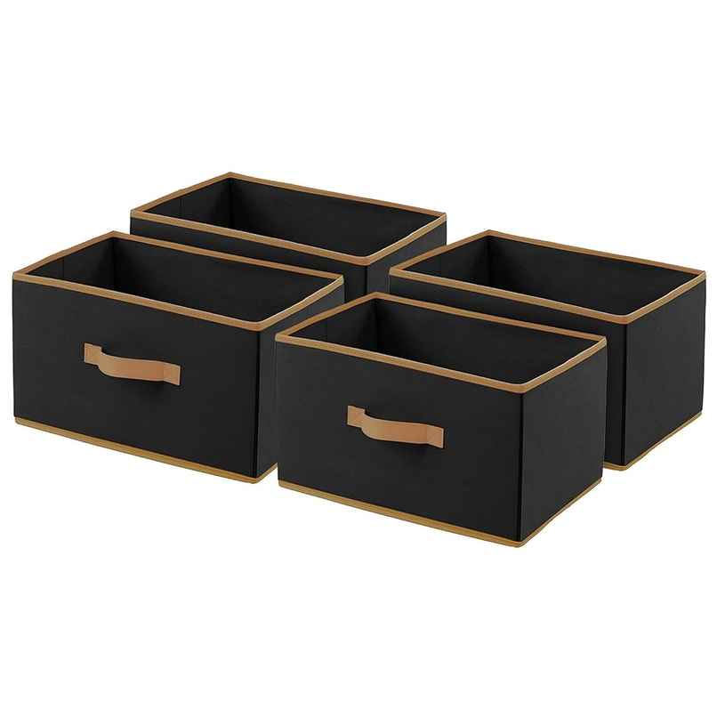 Kuber Industries Foldable Storage Boxes (Pack of 4) | Multipurpose Organizer for Clothes | Black Kuber Industries Foldable Storage Boxes (Pack of 4) | Multipurpose Organizer for Clothes | Black