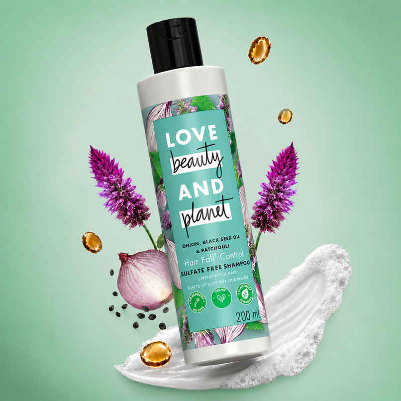 Love Beauty and Planet Onion, Blackseed Oil & Patchouli Hairfall Control Sulfate Free Shampoo Love Beauty and Planet Onion, Blackseed Oil & Patchouli Hairfall Control Sulfate Free Shampoo