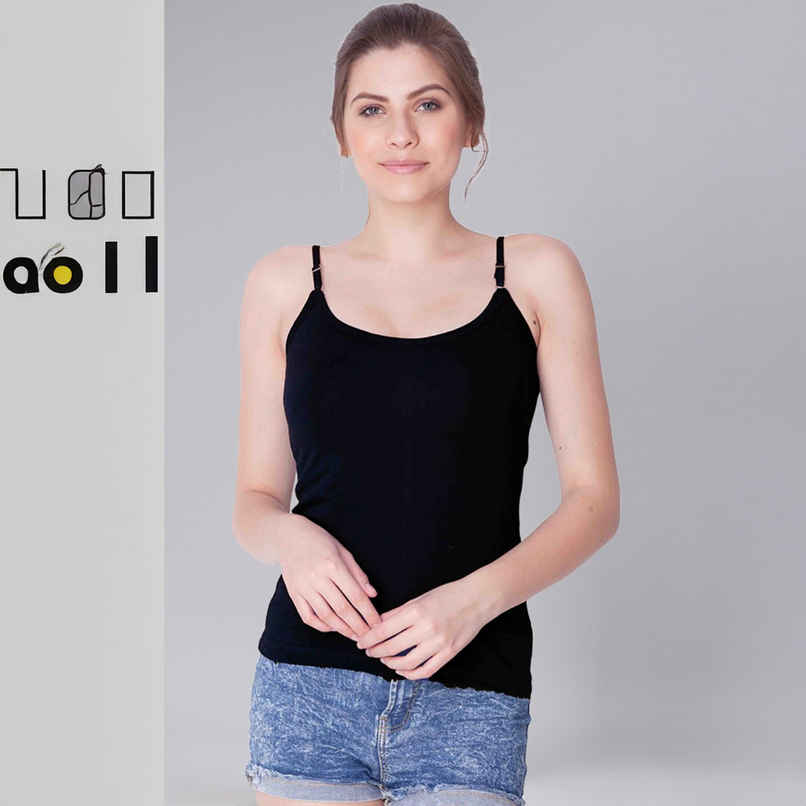 Dollar Missy Women's Combed Cotton Camisole | Pack Of 2 | Black | L