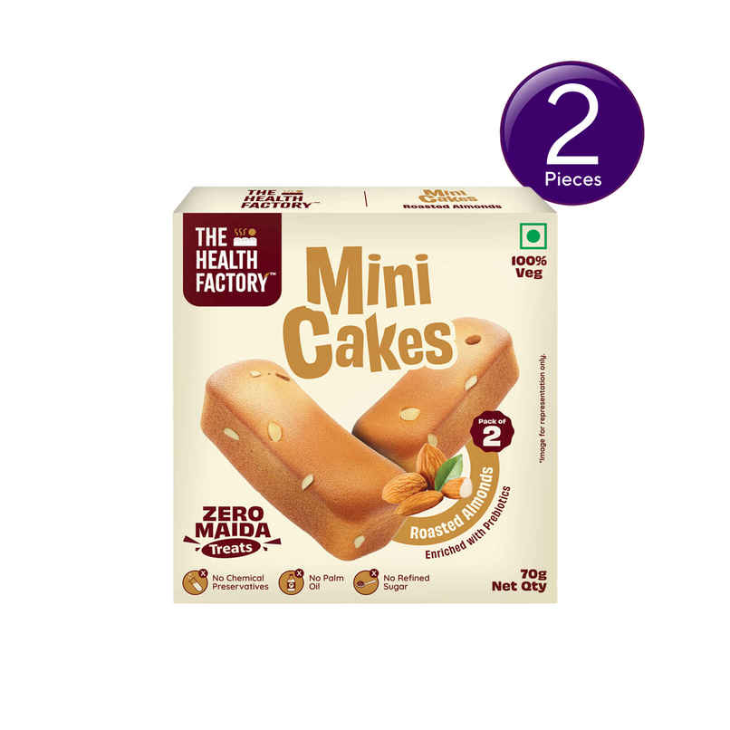 The Health Factory Mini Cakes - Roasted Almonds | Zero Maida Combo