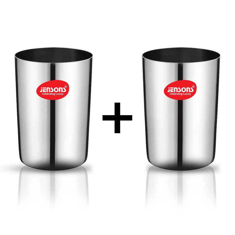 Jensons Stainless Steel Amrapali Straight Glass 300 ml Combo