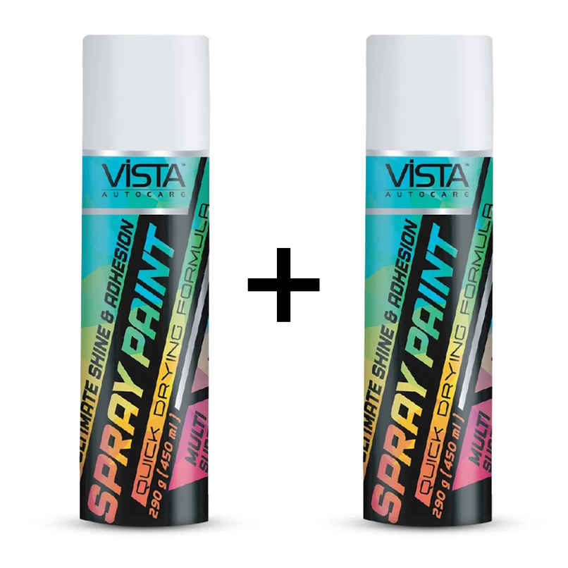 Vista Auto Care White Spray Paint | Quick-Drying Multi-Surface for Metal | Wood |Plastic | Walls Combo Vista Auto Care White Spray Paint | Quick-Drying Multi-Surface for Metal | Wood |Plastic | Walls Combo