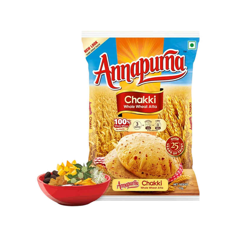Annapurna Chakki Whole Wheat Atta | No Maida | 10 Kg 