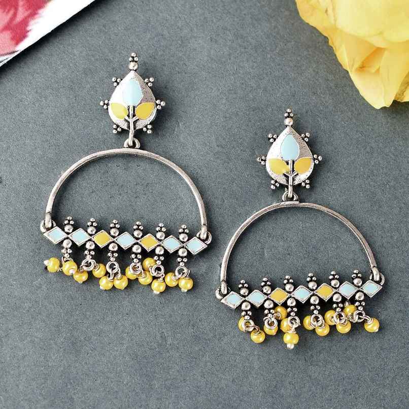 Voylla Bagh E Fiza Yellow Beads Earrings