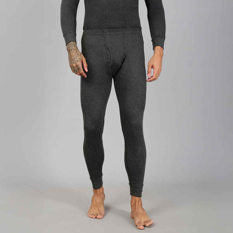 Lux Cozi Men's Heatek Thermal Comfort, Stretchable & Super Warm Trouser | Black Melange-80 Lux Cozi Men's Heatek Thermal Comfort, Stretchable & Super Warm Trouser | Black Melange-80