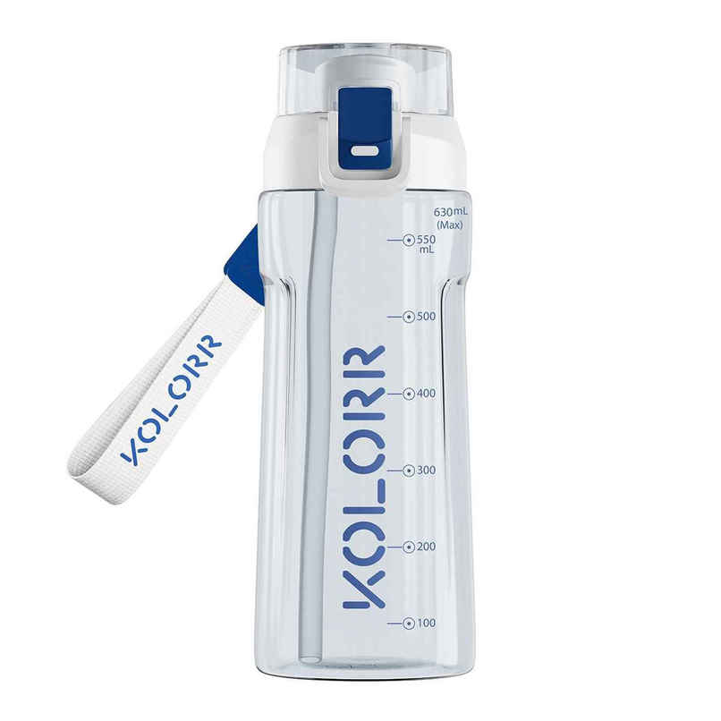 Kolorr Glide 630 ml Bottle | White & Blue | Ideal for Travel & Everyday Hydration