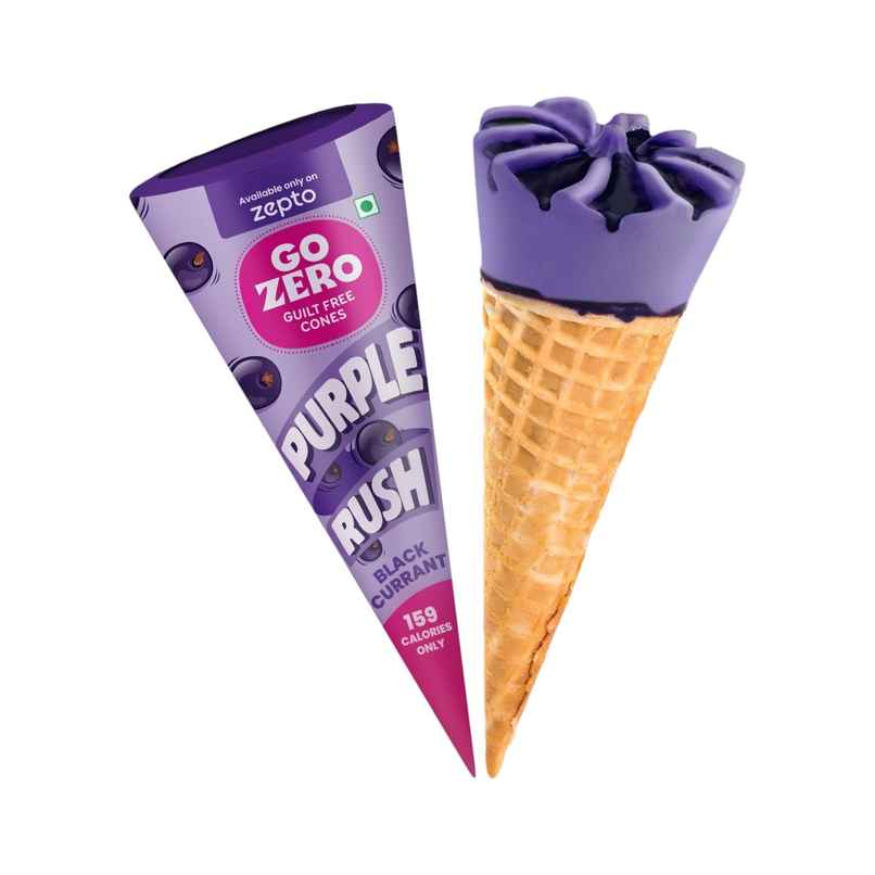 Go Zero Black Currant Low Calorie Guilt Free Ice Cream Cone