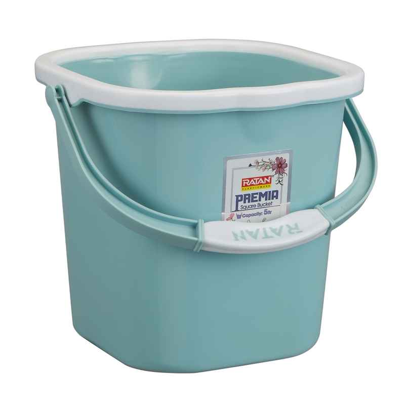 Ratan Plasticware Premia Bucket (5L X 1) - Mint|Light Weight And Easy To Carry