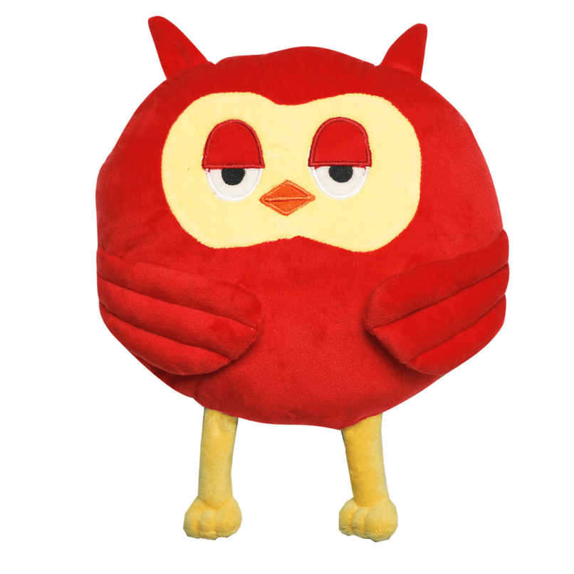 Toytales Owl Cusion| Plushie Stuffed Bird Animal Toy | Toy For Kids | Soft Toy|Red|Birthday Gift