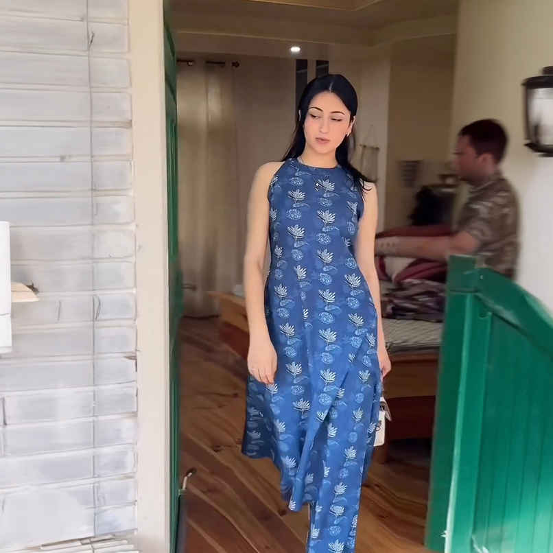 GoSriKi Women's Viscose Rayon Straight Printed Kurta with Pant | AASHVI | Blue - XL