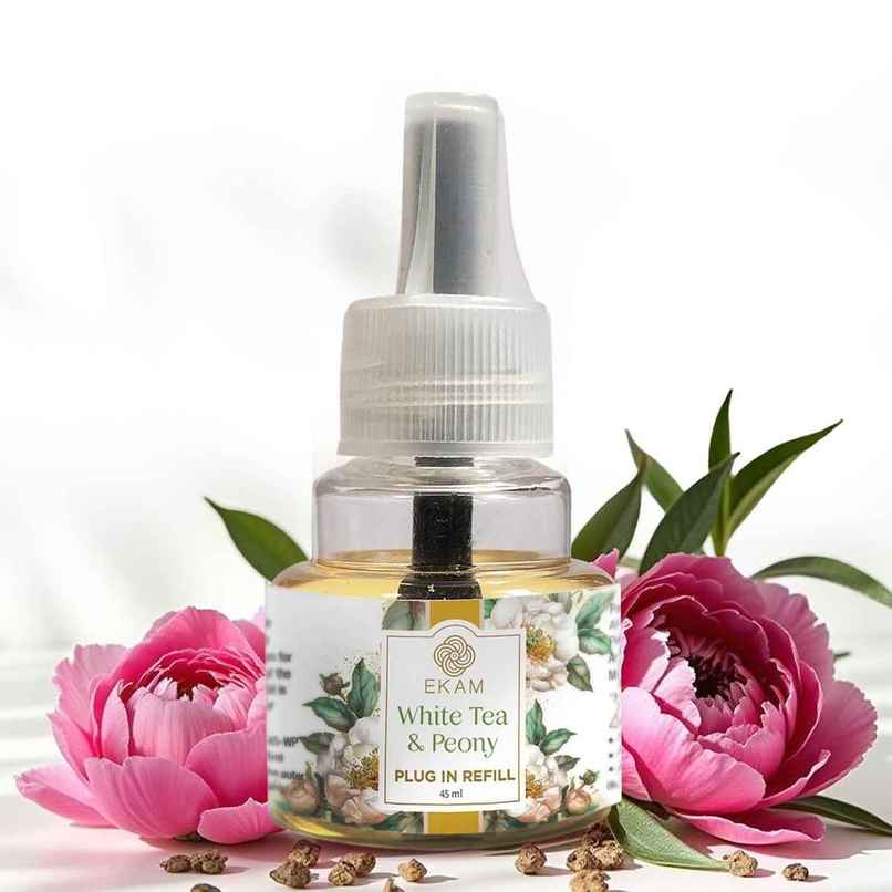 EKAM Tea & Peony Scent Plug-In Air Freshener Refill (45ml)| Lasts up to 125 Days / 4 hours a day