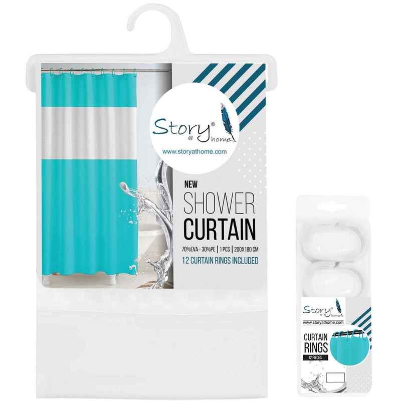Story@Home 1 U Shower Curtains | White