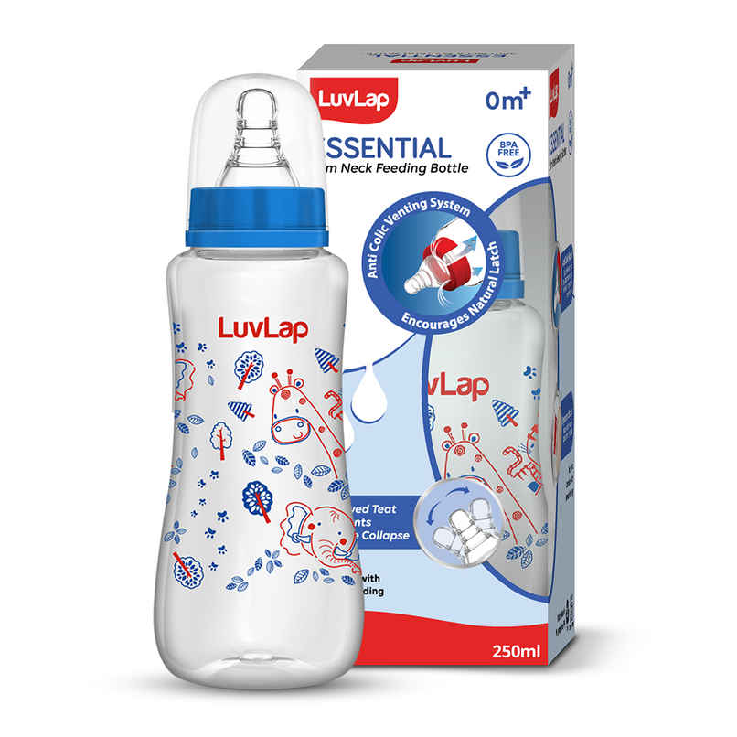 LuvLap Baby Essential Slim Neck Feeding Bottle, with Anti Colic Nipple, upto 3 Years, BPA Free LuvLap Baby Essential Slim Neck Feeding Bottle, with Anti Colic Nipple, upto 3 Years, BPA Free