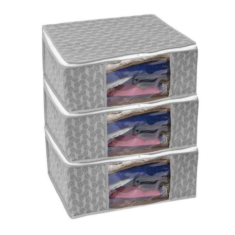 HomeStrap Fabric Regular Cloth Organizer | Grey HomeStrap Fabric Regular Cloth Organizer | Grey