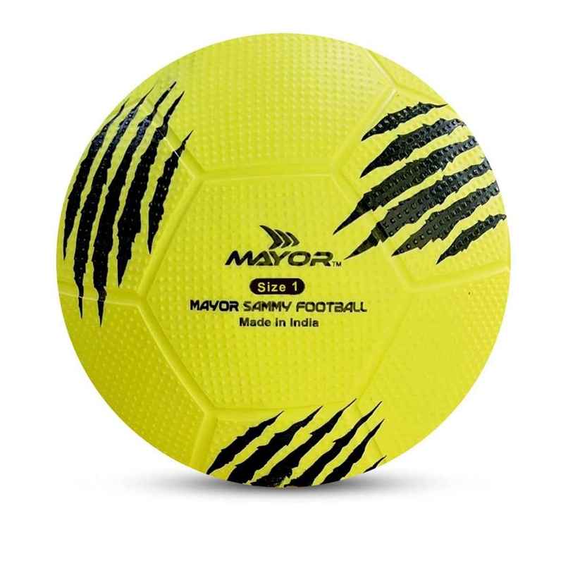Mayor Sammy Soft Rubber Kids Football For Age Group Below 4 Years - Size- 1 (Pack Of 1, Yellow)