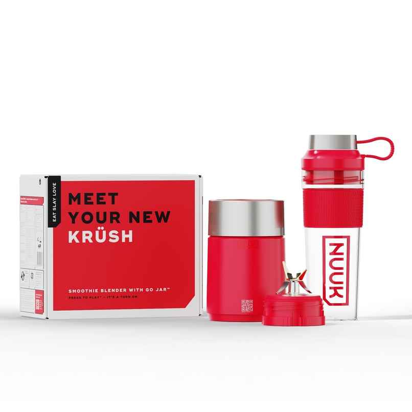 Nuuk Krush Blender | 6 Patended Titanium Blades | 24500 RPM Motor | 500W | Nuuk Red