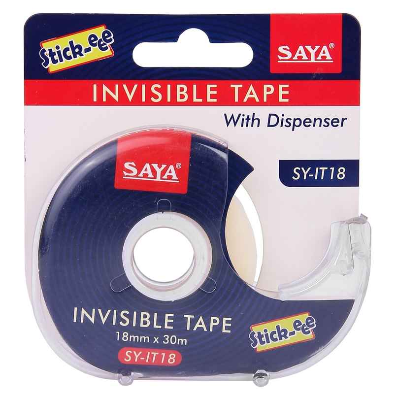 Saya Invisible Tape with Easy-Cut Dispenser | Matte Finish for Office, School & Home Saya Invisible Tape with Easy-Cut Dispenser | Matte Finish for Office, School & Home