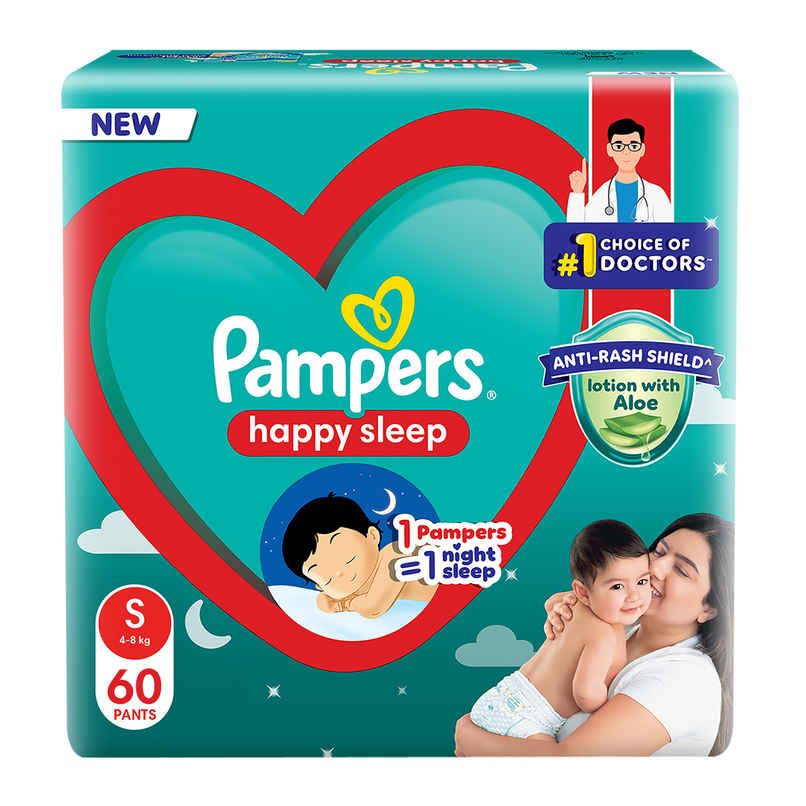 Pampers Happy Sleep Pant Style Baby Diapers | S | 4-8 Kg Diapers Pampers Happy Sleep Pant Style Baby Diapers | S | 4-8 Kg Diapers