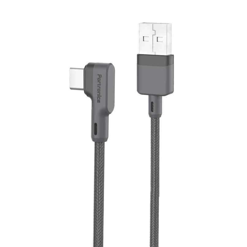 Portronics Konnect L POR 1081 Fast Charging 3A | Type-C Cable | 1.2 m- Grey