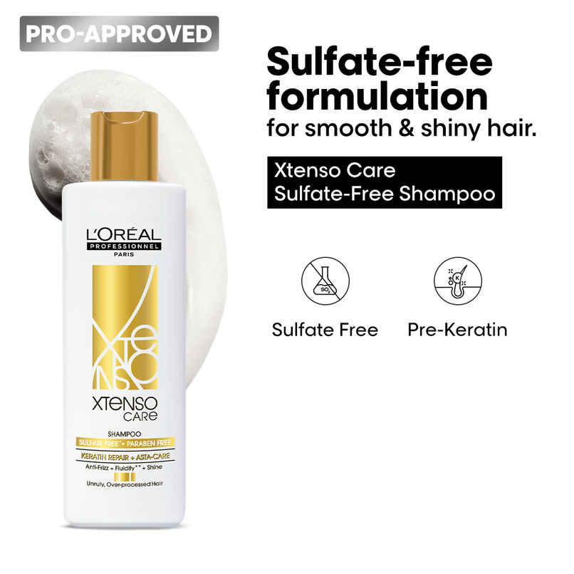 L'Oreal Professionnel Xtenso Care Sulfate-Free Shampoo For Frizz-Free, Shiny & Manageable Hair