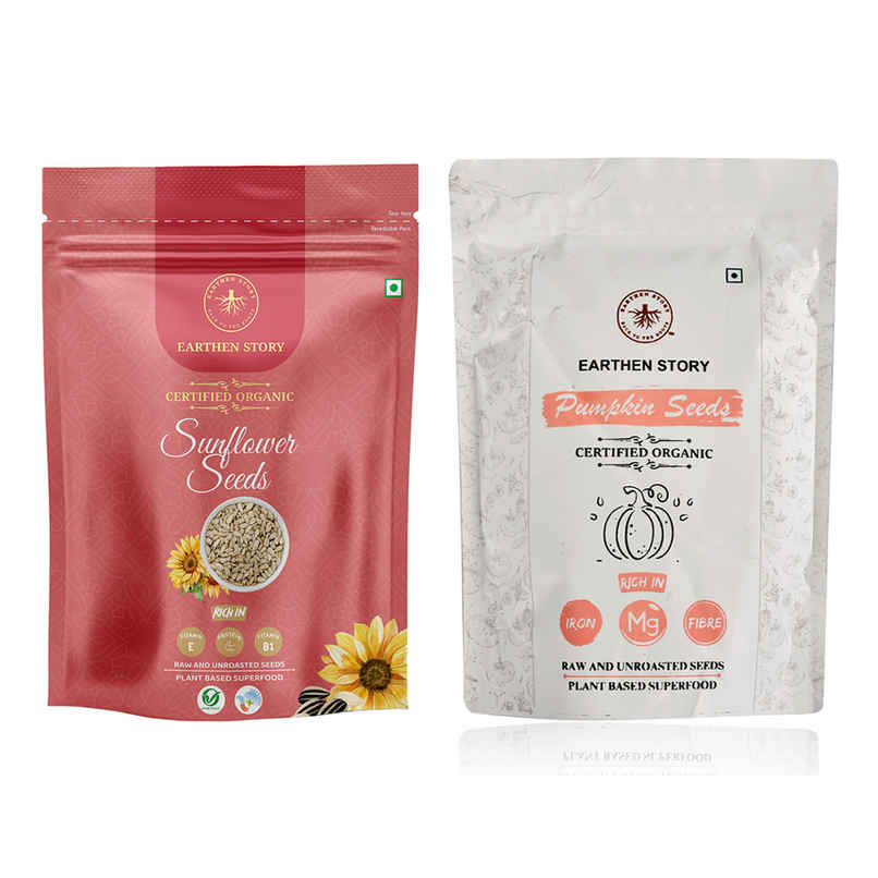 Earthen Story Organic Raw Sunflower Seeds (250g) & Earthen Story Organic Raw Pumpkin Seeds (250g) Combo