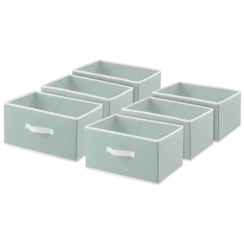 Kuber Industries Pack of 6 Foldable Storage Boxes | Multipurpose Organizer for Clothes|Light Grey