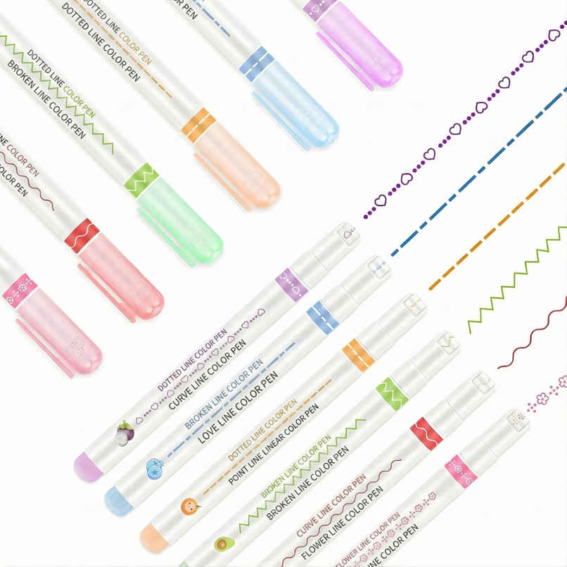Fablue Curve Highlighter Pens Set | Pastel Dual Markers