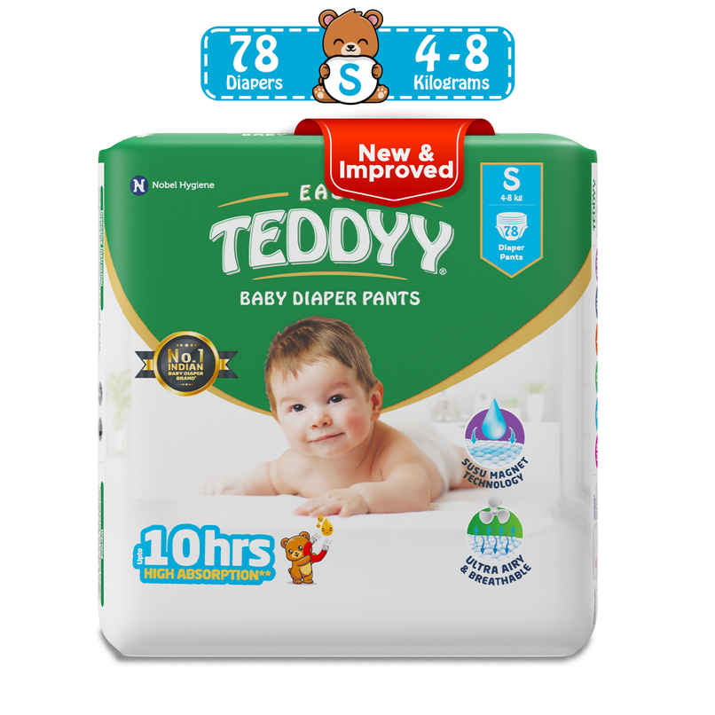 Teddyy Baby Pant Diaper (S) 4-8 kgs 78 Count Teddyy Baby Pant Diaper (S) 4-8 kgs 78 Count