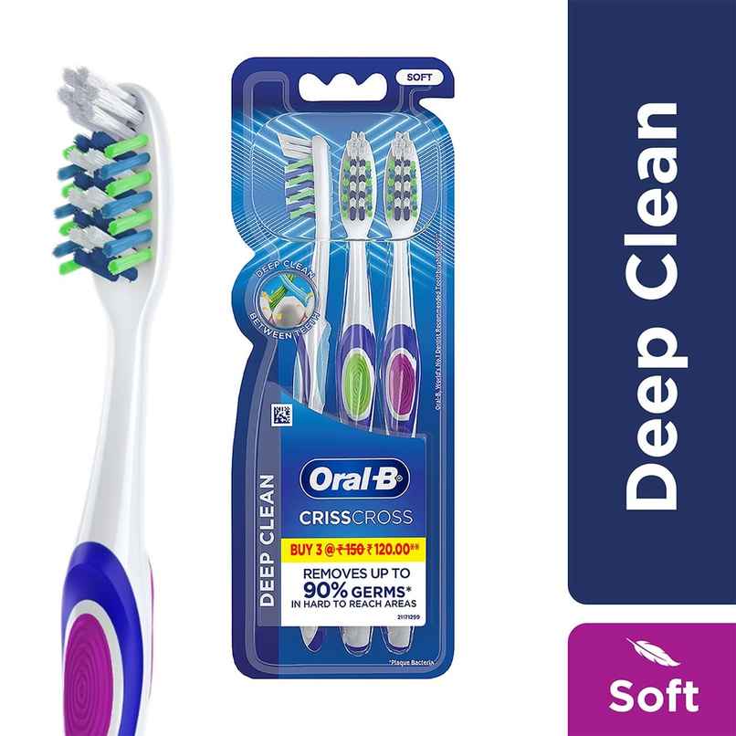 Oral-B Criss Cross Soft Toothbrush, Buy 2 Get 1 Free, Manual Toothbrush, For Adults Oral-B Criss Cross Soft Toothbrush, Buy 2 Get 1 Free, Manual Toothbrush, For Adults