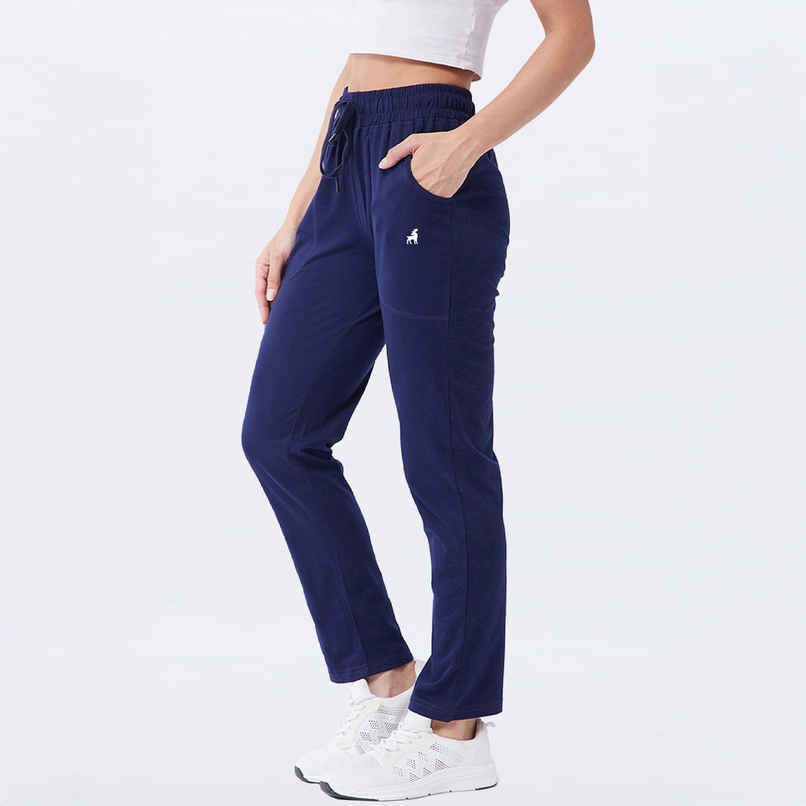 Modeve Women's Regular Fit Track Pants | Navy - L Modeve Women's Regular Fit Track Pants | Navy - L