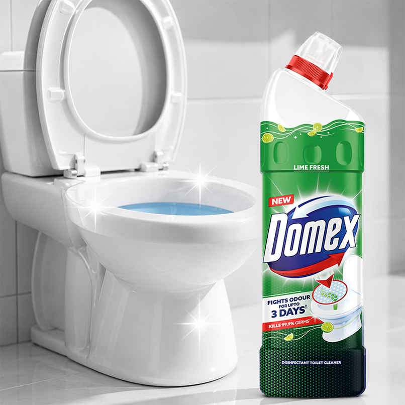 Domex Lime Fresh Toilet Cleaner | Fights Odour for Upto 3 Days
