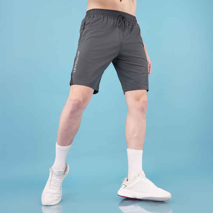 Technosport Men Poly Solid Slim Fit Sports Shorts with ELASTO LITE | Black | M Technosport Men Poly Solid Slim Fit Sports Shorts with ELASTO LITE | Black | M