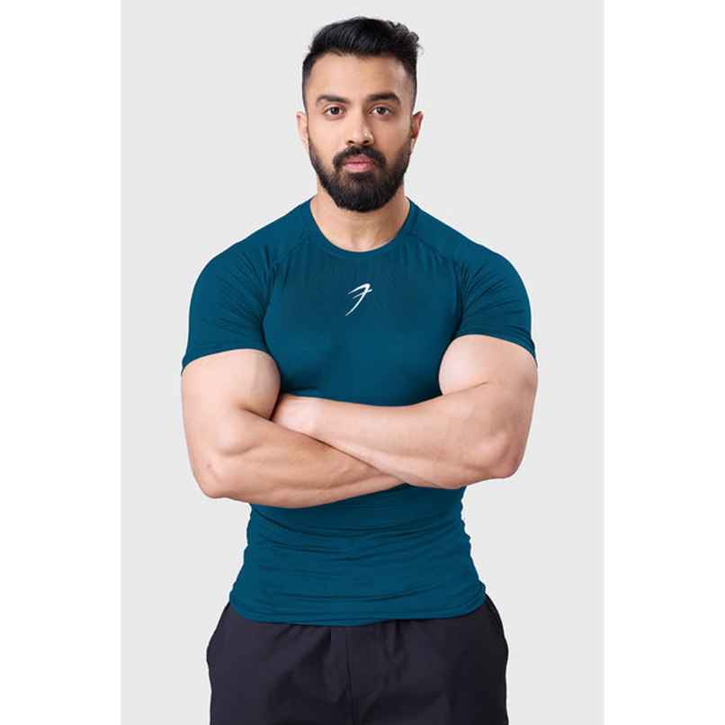 Fuaark Men's Compression GYM T-shirt | Teal - S Fuaark Men's Compression GYM T-shirt | Teal - S