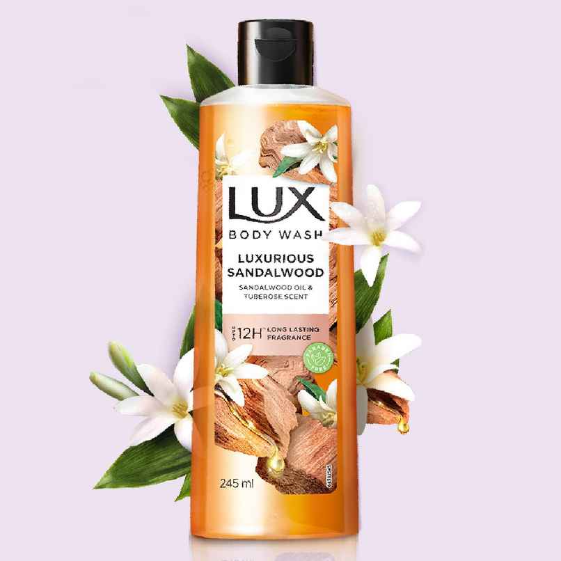 LUX Sandal Spell Bodywash, with Niacinamide, 245ml for Radiant & Bouncy Skin Feel