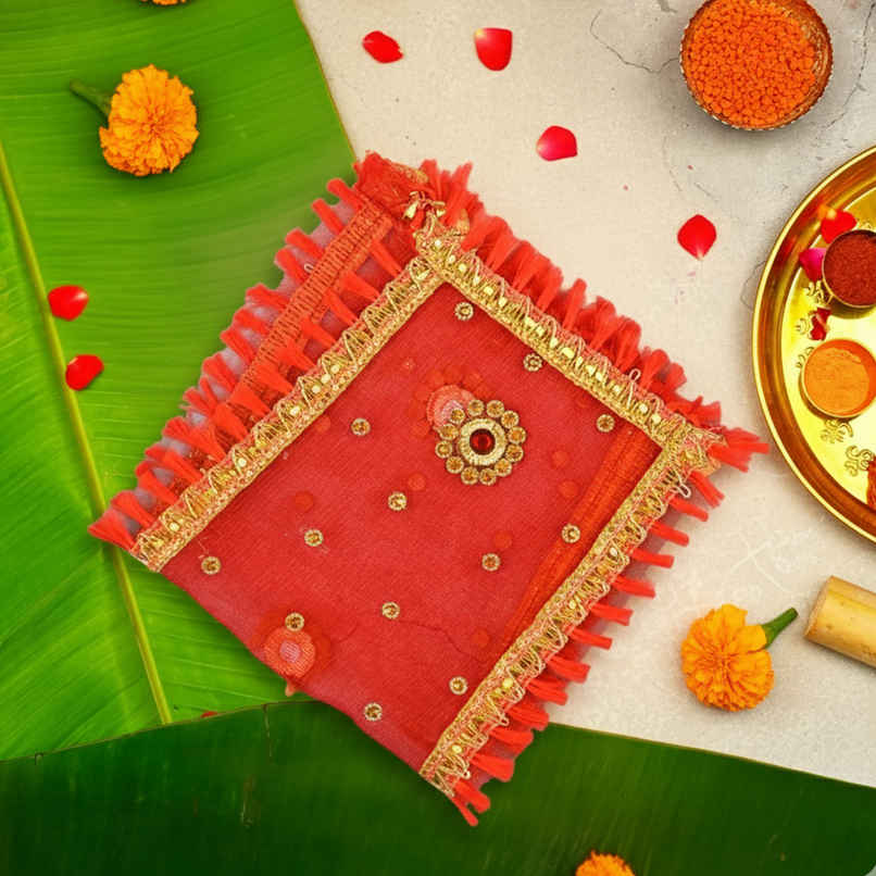 Divine Devi Maa Chunri | Red | 10 x 4 in | ServDharm Divine Devi Maa Chunri | Red | 10 x 4 in | ServDharm