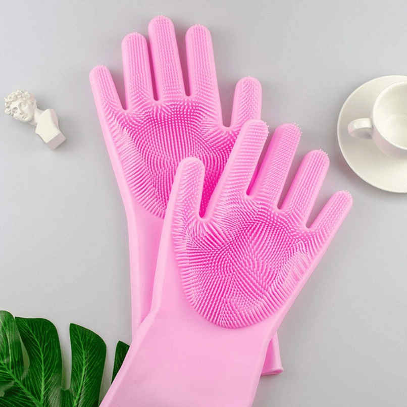 Zulaxy Multipurpose Hand Gloves for Cleaning, Dishwashing & Pet Grooming | Multicolour Zulaxy Multipurpose Hand Gloves for Cleaning, Dishwashing & Pet Grooming | Multicolour