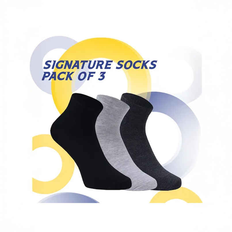 SOXBAE Vetical Striped Men's Ankle Socks | Black, Light Grey, and Dark Grey - Free Size