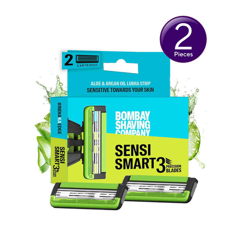 Cartridge For Bombay Shaving Company Sensi Smart 3 Razor| Curved Blades Ensure Precise, Safe, And Smooth Shaves Combo