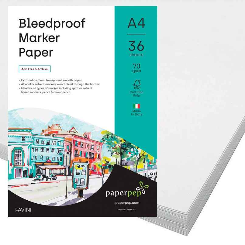 PaperPep Bleedproof Marker Paper 70GSM A4 Pack of 36