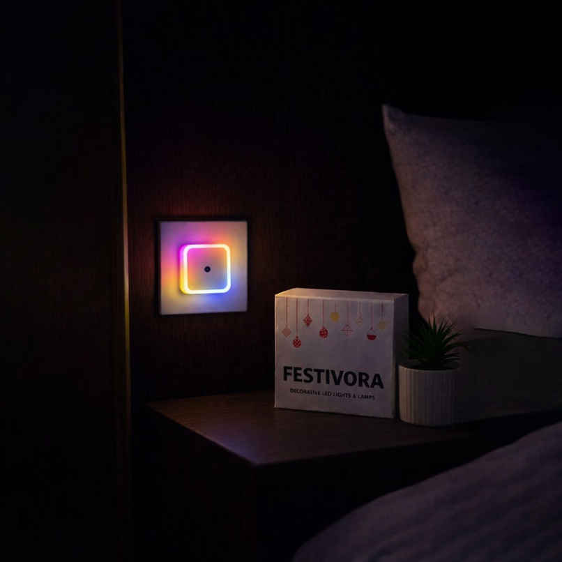 Festivora Automatic On/Off Sensor Smart LED Night Bulb |Multicolor(Rainbow Effect) Festivora Automatic On/Off Sensor Smart LED Night Bulb |Multicolor(Rainbow Effect)